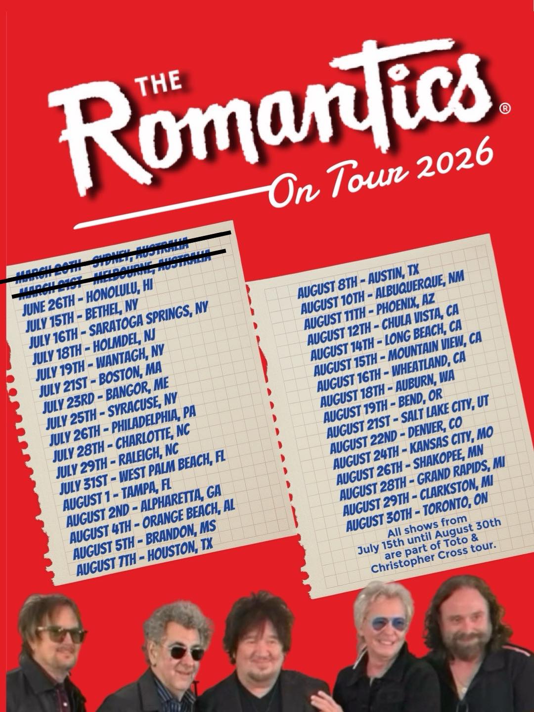 The Romantics Tour Poster 2026